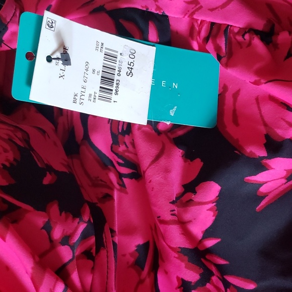 Women's UPF 50 Cinch-Front One Piece Swimsuit - Aqua Green Brand Multi XL - Picture 5 of 5